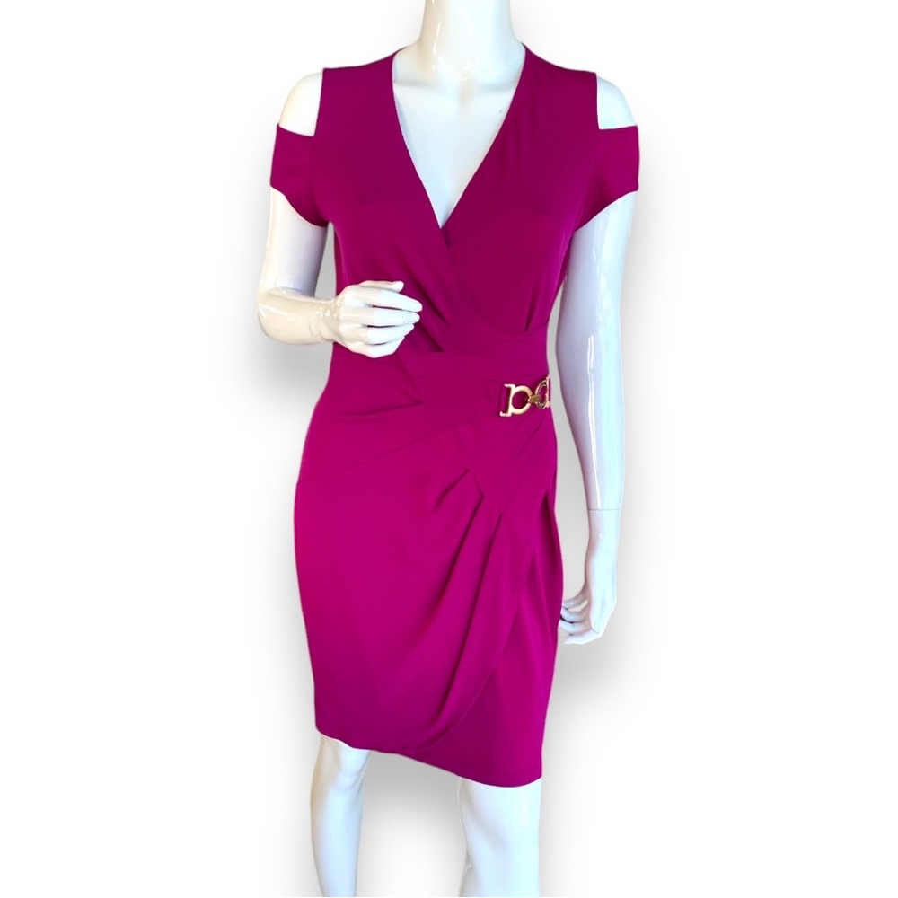 CACHE’ MAGENTA BODYCON DRESS. WOMEN’S SIZE MEDIUM